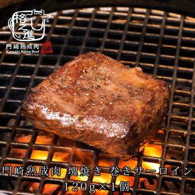 熟成肉 焼肉 和牛 国産 黒毛和牛 ステーキ ギフト 送料無料 格之進 門崎 巻きサーロイン 塊焼き （120g×1個）
