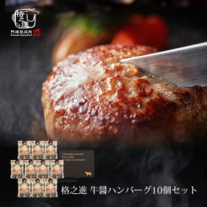 牛醤ハンバーグ ギフト 冷凍 お取り寄せ 送料無料 格之進 (10個セット) 国産 牛肉 白金豚 無添加(新パッケージ)
