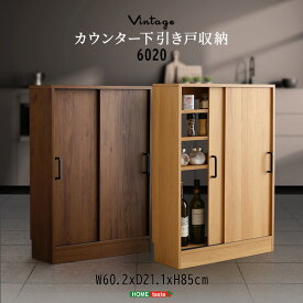 ヴィンテージカウンター下引き戸収納6020