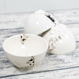 ＼ 波佐見焼 ／ 【 菊祥陶器 】 茶碗 かわいい おしゃれ お茶碗 ペア ねこ 猫 ネコ ご飯茶碗 飯碗 ぶらさがり猫 直径 約11cm 夫婦茶碗 夫婦 電子レンジ対応 食洗機対応 北欧 北欧風 有田焼 有田 焼 はさみ焼き