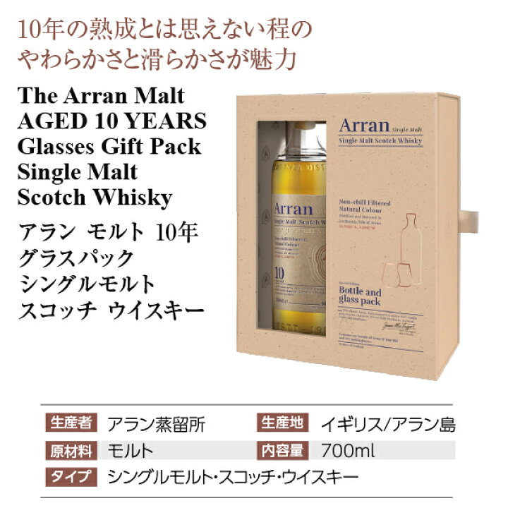 楽天市場】【送料無料】アラン モルト 10年 グラスパック シングル  