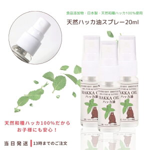 ハッカスプレー ペパーミント商会 天然ハッカ油 スプレー 20ml 3個セット 食品添加物 日本製 食品 アロマ アロマオイル マスク ミント マスクスプレー 清涼感 送料無料