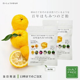 だいじょうぶなもの 百年はちみつのど飴 2個セット ゆず味 レザーウッドハニー ハーブキャンディ のど飴 はちみつ プロポリス 花粉 風邪 アレルギー 免疫力アップ ウイルス対策 ウイルス 母の日