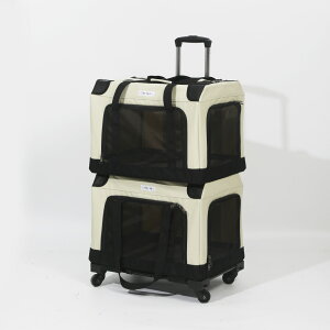 犬用 ペットキャリーバック 2層 多頭 猫&犬 大空間 犬 キャリーバッグ 2匹用 多頭 ペット お出かけ 犬 猫 4輪 2匹 猫 通気性抜群 猫用キャリーバッグ 多頭飼い 2匹用 軽量設計 携帯用 ペットバ