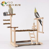 【お得なクーポン有り】【食器付き】インコ 遊び場 バード おもちゃ アスレチック 玩具 スタンド 止まり…