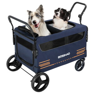 大型犬対応 ペットカート 耐荷重 80kg 座面 洗える 中型犬 大型犬 多頭用 ドッグカート 犬カート 犬用カート ブレーキ ストッパー付き ペット ペット用 キャリー カート ペットバギー 4輪 大型