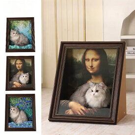 【スーパーSALE限定×11％OFF】【猫ベッド×爪とぎ】油絵風アートフレーム猫ハウス｜交換可能スクラッチボード付き 立体デザイン インテリア対応 おしゃれ猫用ベッド