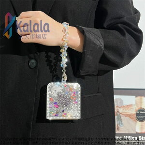 Galaxy Zflip7/7FE/6/5�Ή� ? �r�W���[�X�g���b�v�t���X�����t�X�L�[���f�U�C���P�[�X ? �N���X�^������ ? �؂₩ Galaxy Z Flip7 / Galaxy Z Flip7 FE / Galaxy Z Flip6 / Galaxy Z Flip5 / Galaxy Z Flip4 / Galaxy Z Flip3 �Ή�