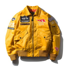 ミリタリージャケット メンズ アウター 春 秋 冬 おしゃれ MA-1 フライトジャケット バイクジャケット ブルゾン 春服 秋 コート ワッペン 刺繍 バイク ジャンパー 大きいサイズあり M～3XL ブラック ミリタリーグリーン イエロー レッド