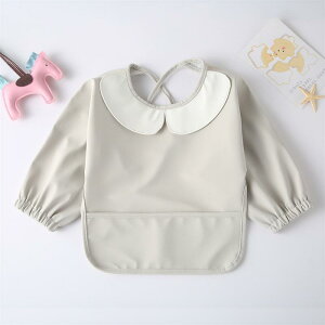 送料無料 お食事エプロン 長袖 ベビー 離乳食 袖付きエプロン 北欧 女の子 男の子 80 90 100 110サイズ 赤ちゃん お食事スタイ 6ヶ月〜5歳 幼児 食事スモック 子供 食事用エプロン 保育園 幼稚園