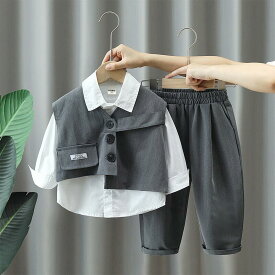 送料無料 ベビースーツセット ベスト シャツ 長ズボン 男の子 ストライブ 制服 子供服 ボーイズスーツセット 3点セット トップス 男の子 boyフォーマル 入学式 入園式 卒業式 子供フォーマル上下セット 楽天海外通販