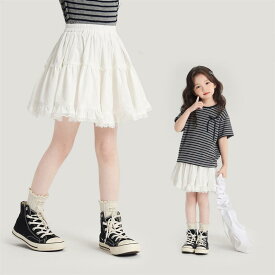送料無料 キッズ フリルスカート レース 女の子 子供 可愛い おしゃれ かわいい ベージュ ガールズ 大人 親肌素材 棉 コットン 入園式 卒業式 通園 通学 普段着 春 夏 楽天海外通販