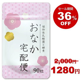 おなか宅配便 酪酸菌 植物性乳酸菌 ビフィズス菌 善玉菌 酵素 お通じ サプリメント サプリ 送料無料 90粒