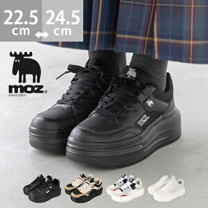 送料無料 モズ moz スニーカー ローカットスニーカー レースアップ 紐あり カジュアルシューズ ベーシックスニーカー シンプル 厚底 軽量 痛くない 歩きやすい おでかけ 旅行