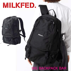 【10%OFF】MILKFED. ミルクフェド BIG BACKPACK BAR リュック レディース 通学 女子 通勤 旅行 大容量 リュックサック バックパック おしゃれ 大人 おすすめ デイパック 28L ブランド 中学生 高校生 大学生 03164033