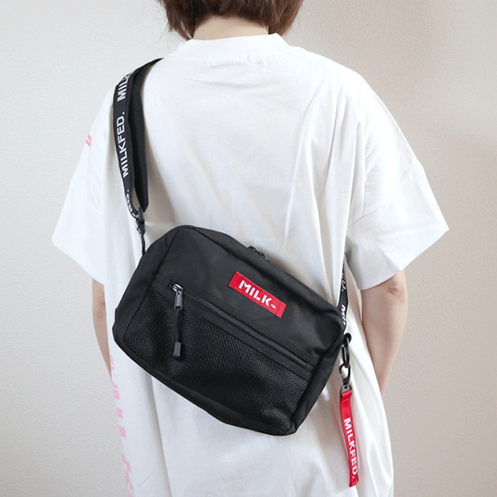 楽天市場】ミルクフェド ショルダーバッグ NEO LOGO TAPE SHOULDER BAG