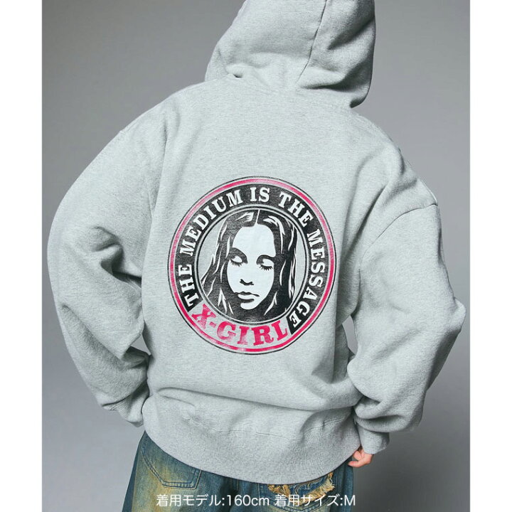 楽天市場】エックスガール パーカー X-girl CIRCLE LOGO AND FACE ZIP 