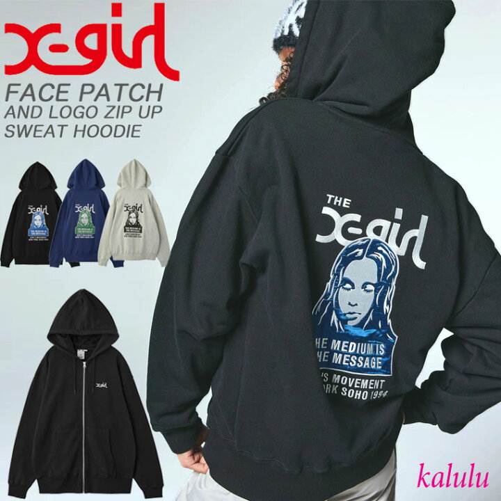 楽天市場】エックスガール パーカー X-girl FACE PATCH AND LOGO ZIP 