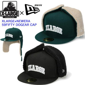 エクストララージ キャップ XLARGE×NEWERA 59FIFTY DOGEAR CAP ニューエラ コラボ ドッグイヤーキャップ 帽子 ファー 耳当て 防寒 おしゃれ トレンド アウトドア メンズ レディース ユニセックス ストリート カジュアル ブランド 101234051002