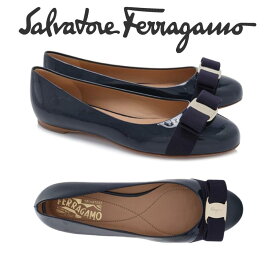 フェラガモ FERRAGAMO レディース レザー フラット パンプス ヴィラリボン 0531538 VARINA OXFORD-B 海外輸入品