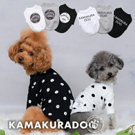 【 犬 服 Tシャツ ドット柄 】 モノトーンロング　鎌倉DOG トップス 長袖 ロングスリーブ 薄手 ロゴ プリ…