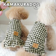 【 犬 服 ワンピース ロンパース 】ブラックギンガムつなぎ＆ワンピ 鎌倉DOG チェック お揃い ( 犬の服 …