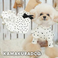 【 犬 服 春夏 ドット柄 リブ 】 リブドットロング＆タンク　鎌倉DOG トップス 長袖 タンクトップ フリル…