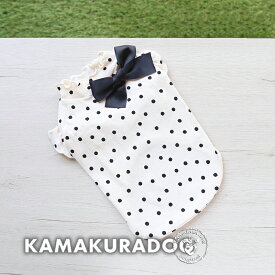 【犬 服 Tシャツ】リブドットタンク(リニューアル前モデル) 鎌倉DOG トップス 人気 ( 犬の服 犬服 小型犬 タンクトップ トイプー ダックス チワワ ドッグウェア おしゃれ かわいい )