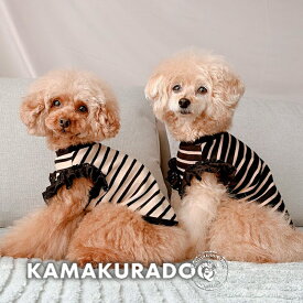 【犬 服 Tシャツ】シックボーダートップス 鎌倉DOG ボーダー 人気 ( 犬の服 犬服 小型犬 タンクトップ トイプー ダックス チワワ ドッグウェア おしゃれ かわいい )
