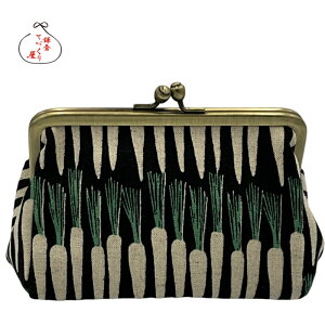 がま口ポーチ 俵型 小【キャロット】コスメポーチ かわいい 日本製 POP柄 母の日 こどもの日 かわいい おしゃれ 化粧ポーチ 鎌倉てづくり屋