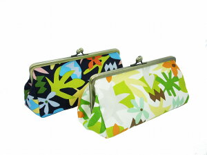 がま口ポーチ 俵型・大【キカフラワー】POP柄 花柄 鎌倉てづくり屋 ポーチ