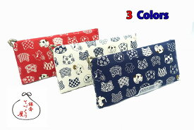 【全3色】がま口 長財布 天溝【新小紋ねこ】和風 動物柄 財布 コインケース スマホケース 小物入れ アクセサリーケース カード入れ可愛い おしゃれ 珍しい レディース 日本製 国産 鎌倉てづくり屋 手作り ハンドメイド 父の日 母の日 贈り物 お土産 プチギフト プレゼント