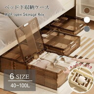 ベッド下収納ボックス 折りたたみ 折畳み 薄型 高さ15/25cm キャスター付き フタ付き 透明 クリア 大容量…