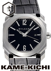 �u���K���@�W�������h�E�W�F���^ �I�N�g�@Ref.BGO41BSLD�@�V�i�@�u���b�N�@�iBVLGARI�@Gerald Genta Octo�j