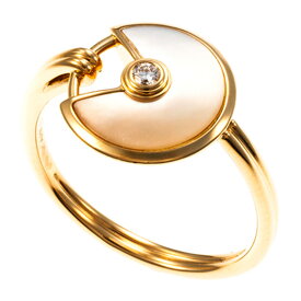 【中古】カルティエ　アミュレット ドゥ カルティエ リング　イエローゴールド/ホワイト　（CARTIER　Amulette de Cartier Ring）　52号　2015年