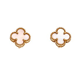 【中古】ヴァンクリーフ＆アーペル　スウィート アルハンブラ ピアス　イエローゴールド　（Van Cleef&Arpels　Sweet Alhambra Pierce）【楽ギフ_包装】　マザーオブパール