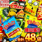 【あす楽対応 送料無料】カルビー「ピザポテト」も入った！スナック菓子★小袋 スナック菓子DX 箱いっぱい 合計48袋セット【業務用 大量 お菓子 スナック菓子 詰め合わせ 送料無料 個包装 ポテチ】【販促品 こどもの日 景品 お菓子 駄菓子】