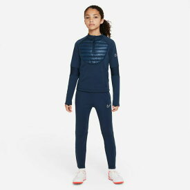 ＼クーポン有10/9 1:59迄／ナイキ NIKE トレーニングウエア キッズ ジュニア DC9154-454 DC9158-454 サッカーウエア トップス ボトム 練習着 サーマフィット アカデミー ウィンター ウォリアー トップ パンツ 運動着 防寒 冬用 上下セット 紺