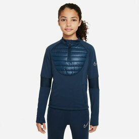 ＼クーポン有10/9 1:59迄／ナイキ NIKE トレーニングウエア トップス キッズ ジュニア DC9154-454 サッカーウエア トップス 練習着 サーマフィット アカデミー ウィンター ウォリアー トップ 長袖 運動着 防寒 冬用 キルト 中綿 部分 紺