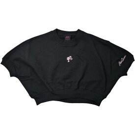 ＼1000 yen coupon available until 10/1／ Aki Classic T-shirt for women Barbie Short Dolman Sleeve T-Shirt, Short-Sleeved, Short Length, Cut and Sew Top, Collaboration Model, Apparel, Wear, SAK-7774, Black Pink, Black Clothing