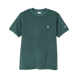 チャンピオン Tシャツ メンズ C3-X359 ショートスリーブTシャツ パイル地 タオル地 半袖 ティーシャツ ベーシック 普段着 部屋着 サスティナブル アメリカ綿 緑 ベージュ evid