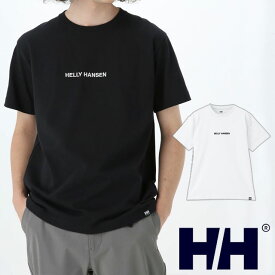 ＼ポイント10倍 6/4 20時～／ヘリーハンセン Tシャツ メンズ HH62416 ショートスリーブロゴティー 半袖 ティーシャツ 丸首 フロントロゴ 刺繍 シンプル トップス レディース お揃い UVケア 速乾 アパレル 服 白 黒 メール便送料無料 evid