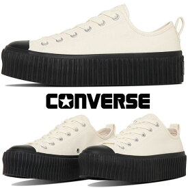 ＼クーポン有 9/15迄／コンバース converse スニーカー 厚底 レディース オールスター （R） リフテッド リブテープ OX キャンバススニーカー 白 靴 チャンキーソール カジュアルシューズ ローカット 紐 ホワイト/ブラック 31313480