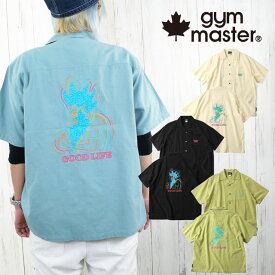 ＼ポイント7倍 11/15迄／ジムマスター 半袖シャツ メンズ G521718 GOOD LIFE刺繍シャツ レディース 開襟シャツ オープンシャツ 襟付き 刺繍 トップス ウェア キャンプ アウトドア アパレル 黒 クリーム 黄緑 水色 最強翌日配送 メール便送料無料 evid