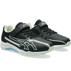 アシックス レーザービーム SK-MG-G ジュニア 女の子 スニーカー ローカット ベルクロ 幅広 3E相当 キッズ ランニングシューズ 反射材 マジックテープ 消臭 1154A220 ブラック 黒 ライトブルー ラ