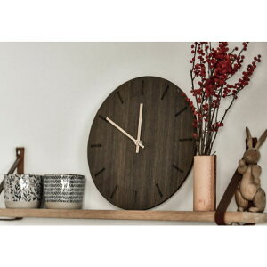 HEMVERK Wall Clock Dark Oak 28mm wxN Ǌ|v _[NI[N k fUC Ƌ f}[N ݊ I[N˂ ~j}Y @\ ؐG Mtg