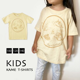 あす楽 かめいち堂 子供 色々カメさん キッズ tシャツ 半袖 バニラ 100 120 140 サイズ 親子でお揃いも出来る ペアルック カメ 亀 かめ 水族館　動物　アニマル　イラスト　かわいい　おしゃれ　北欧 アート 女の子 男の子 孫服 プレゼント ギフト