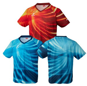 ニッタク 卓球ウェア Nittaku エディーシャツ 男女兼用 nw-2215 卓球ユニフォーム 卓球シャツ ブルー/レッド 送料無料