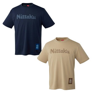 ニッタク 卓球ウェア Nittaku NittakuドットTシャツ 男女兼用 nx-2015 卓球ユニフォーム ネイビー/ベージュ 送料無料