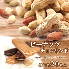 【ピーナッツ チョコサンド 20枚入】 個包装 チョコレート 欧風せんべい ウエハース チョコ ピーナッツ 落花生 千葉県 千葉県産 落花生 お土産 おやつ ご当地 お取り寄せ